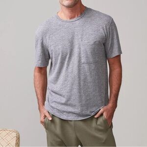 NWT MONROW Textured Tri-Blend Relaxed Pocket Crew- Grey/ Size XXL